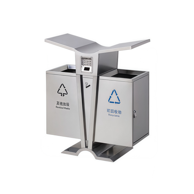 凡礼格户外不锈钢垃圾桶 84*39*101.5cm