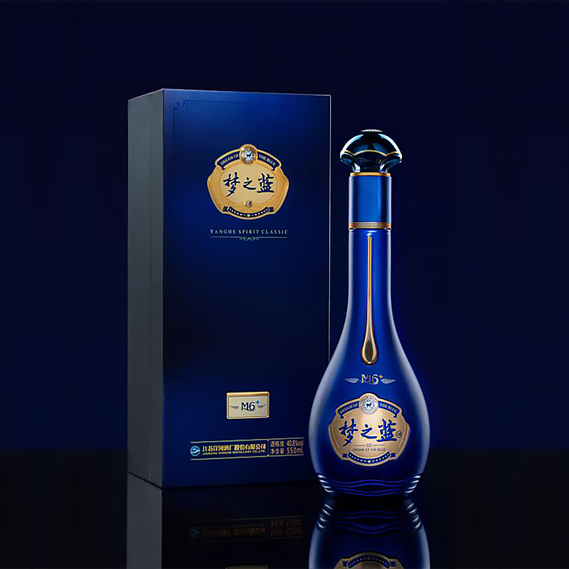 洋河蓝色经典 梦之蓝M6+ 40.8度绵柔型白酒550ML（四瓶装）