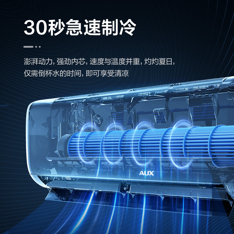 奥克斯(AUX)单冷空调1p匹挂机 新三级能效快速制冷 家用卧室出租房壁挂式空调KF-26GW/BpR3AQG1(B3)