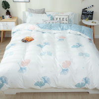 被套被罩单件单人双人床学生宿舍1.52.0米2m1.8水洗棉褥子套_2 200X230cm【AB被套单件】 浅蓝银杏