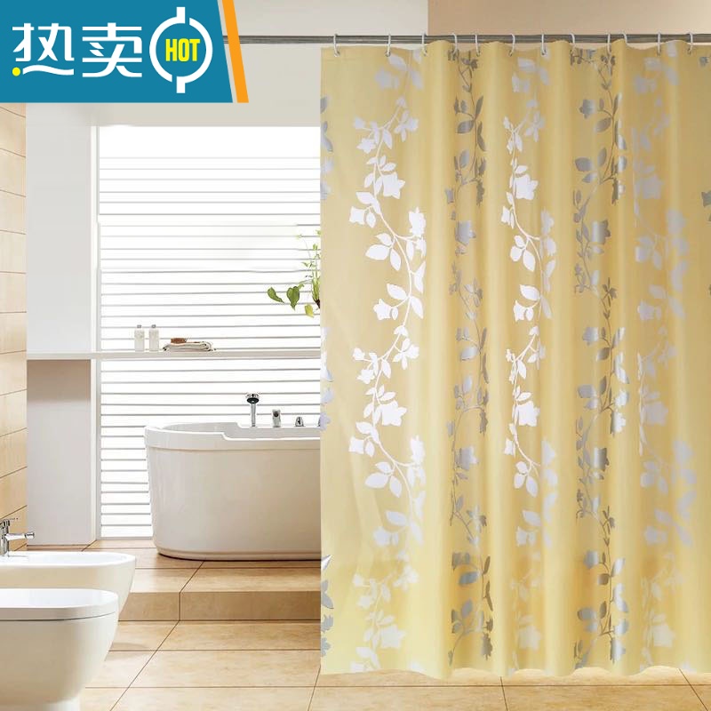 敬平卫生间浴帘防水布加厚遮光洗澡浴室隔断帘淋浴挂帘子门帘 富丽藤花 单帘送挂钩180宽*200高