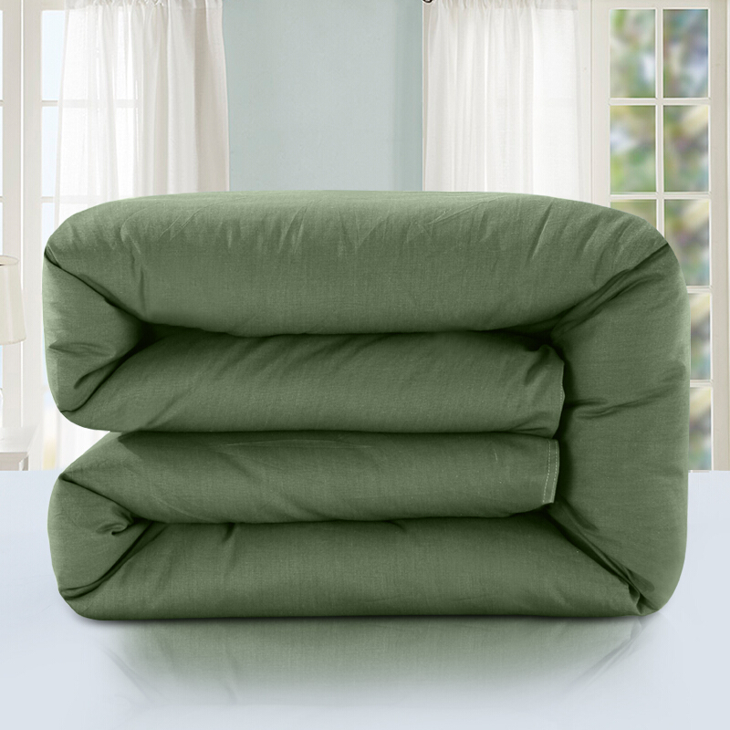 洛菲源 军绿棉被 单位职工宿舍常用军绿色棉花被被子150*200/7斤 条高清大图
