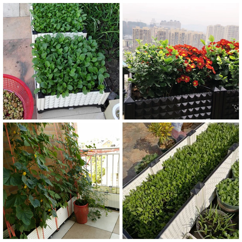 美帮汇加厚种菜盆阳台楼顶种花箱塑料花盆特大种植箱花新料种菜箱子高清大图