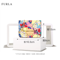 [直营]FURLA 芙拉 Metropolis Message 系列女士迷你黑色多色拼色彩绘牛皮单肩斜挎包
