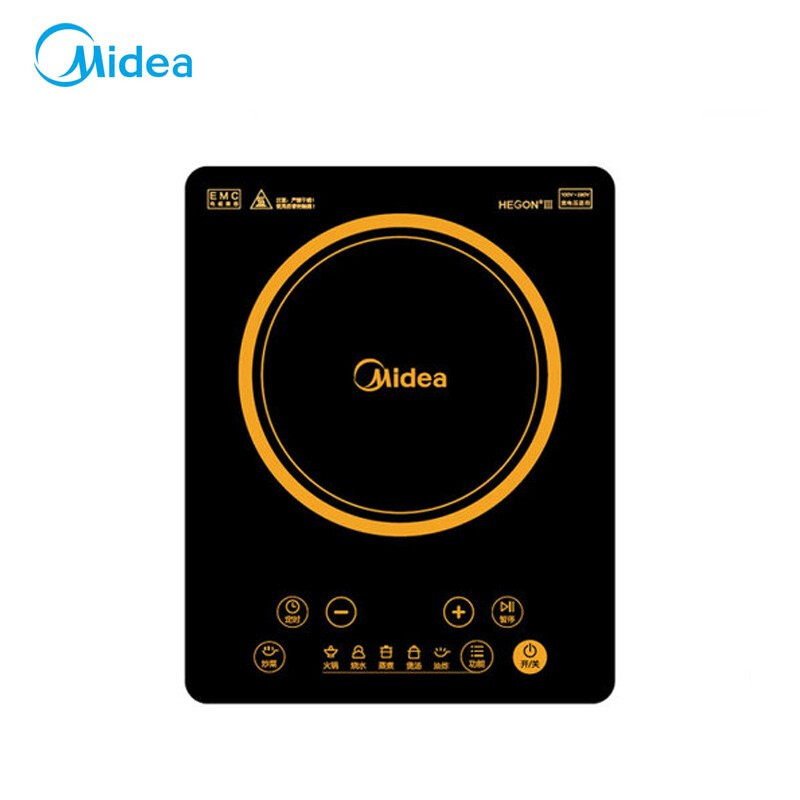 美的电磁炉HT2218HM 智能触控家用大功率速热黑晶面板