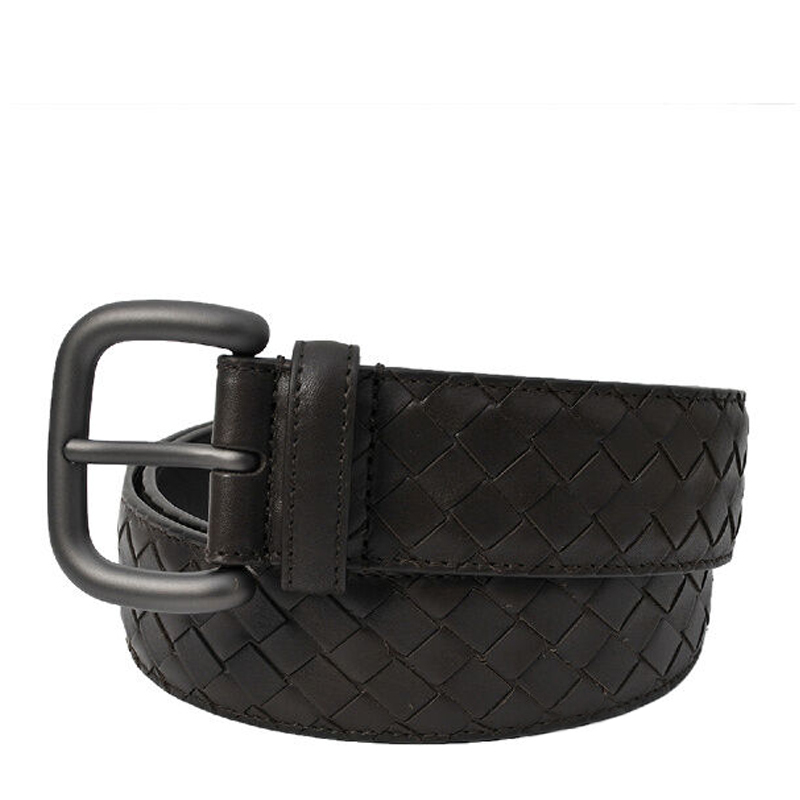 [优享]Bottega Veneta 葆蝶家 男士牛皮编织腰带 173784-V4650-2040 深棕色100CM