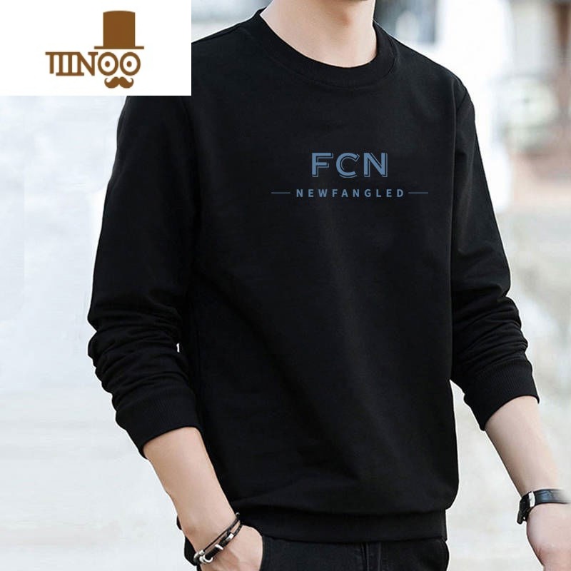 YANXU2022新款卫衣男宽松圆领套头长袖打底衫男装休闲上衣加绒可选高清大图