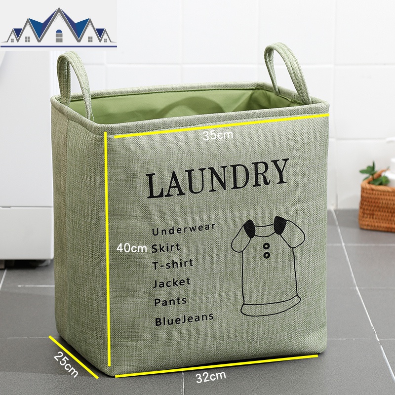 布艺脏衣服收纳筐折叠脏衣篮脏衣篓桶家用洗衣篮衣物玩具收纳 三维工匠收纳篮 军绿色--衣服--中号