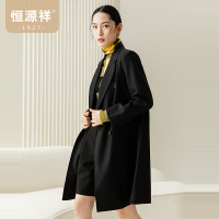 恒源祥西装风衣外套女中长款长袖秋季新款气质英伦风双排扣西服