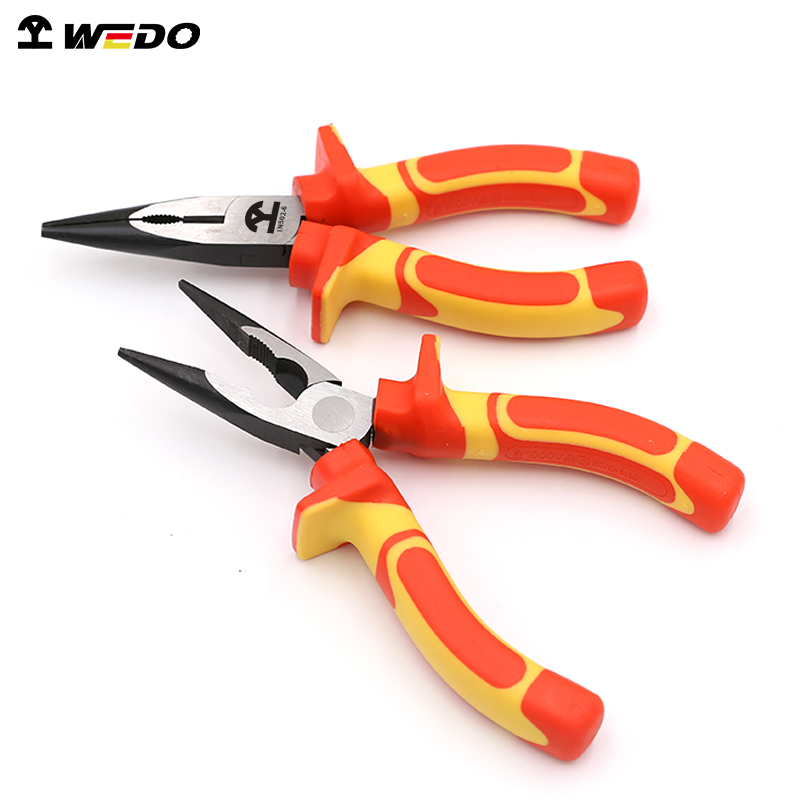 维度WEDO绝缘尖嘴钳电工尖口钳耐压尖咀钳(德标工业级)8寸200mm IN502-08 /把高清大图