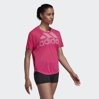 阿迪达斯（adidas）夏季女士圆领宽松型跑步运动T恤CZ8006