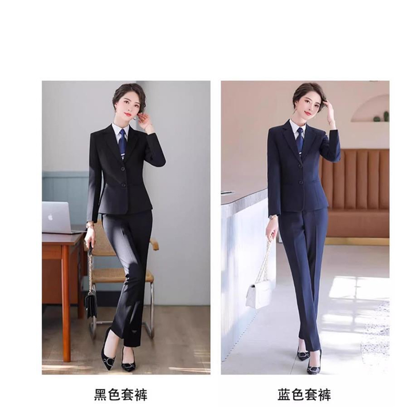 定制西服工装工作服套装 春秋款女士款(黑色/藏青色详询客服)高清大图