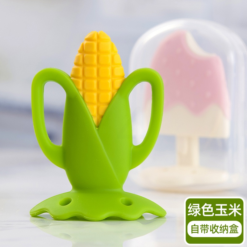 日本richell利其尔婴儿磨牙棒果蔬牙胶宝宝咬咬玩具乐硅胶牙咬胶玉米