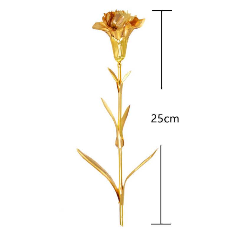 礼物送妈妈发光玫瑰花束康乃馨礼盒中秋节婆婆长辈老婆 金色康乃馨 裸