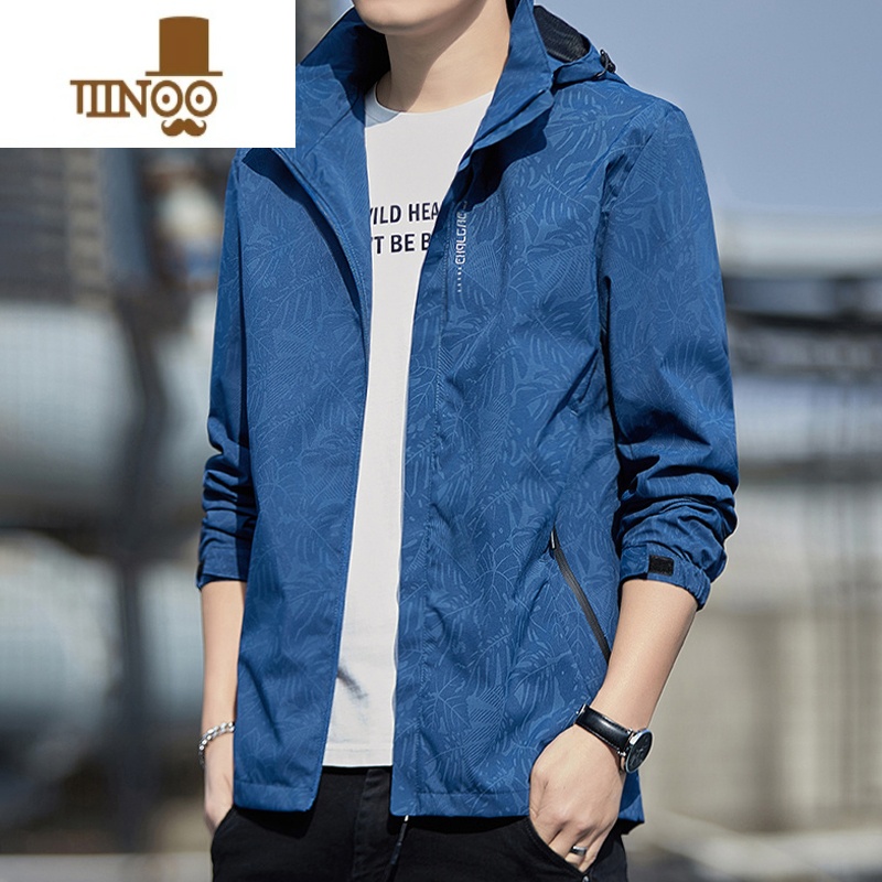 YANXU冲锋衣外套男2023新款潮牌休闲连帽夹克男士潮流痞帅气风衣高清大图