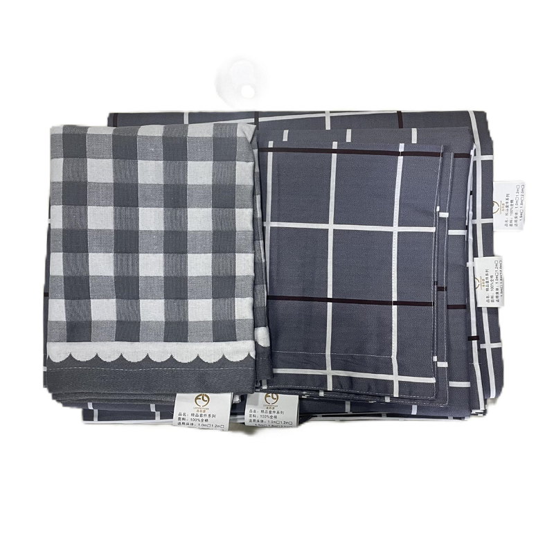 洛菲源 床上用品四件套 格子系列四件套1米床用床单160*230被套150*230枕套50*80枕巾52*78 套高清大图