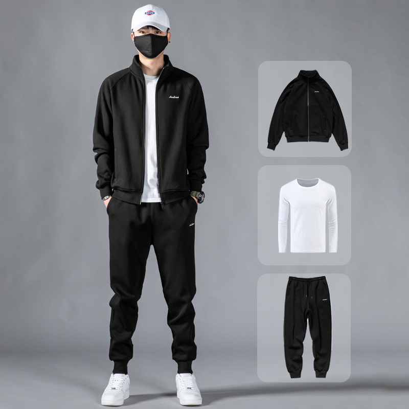 baluoshang卫衣男士2020秋冬加绒加厚潮流外套春装男生一套搭配休闲