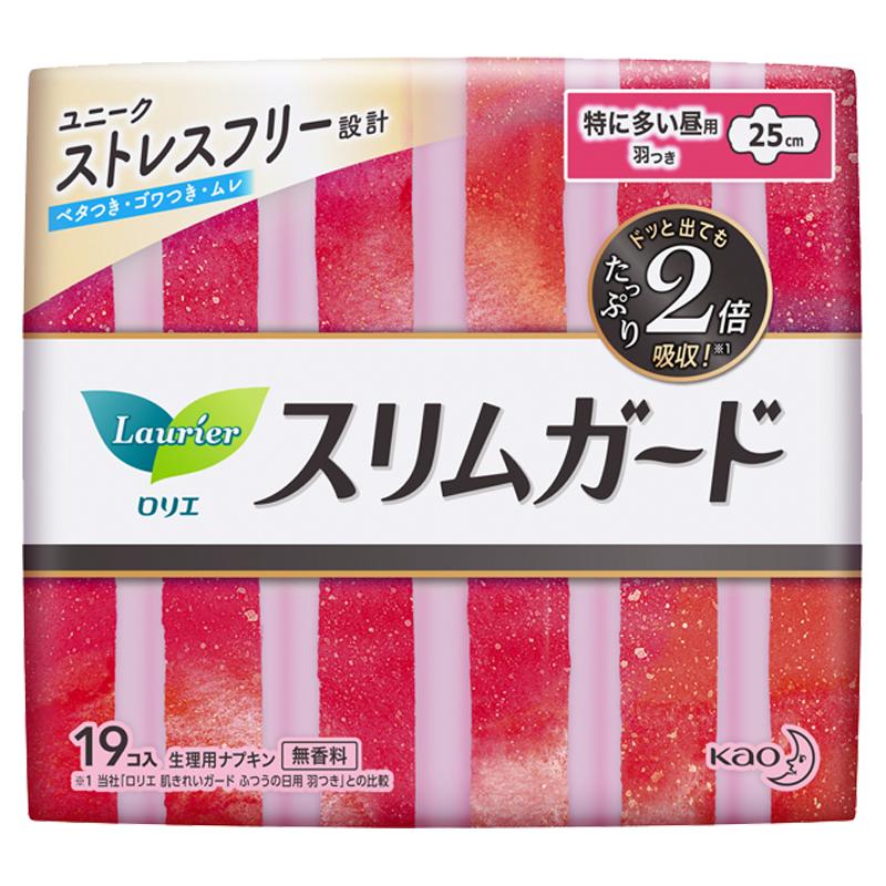 花王乐而雅(laurier)零触感特薄日用25cm*19片卫生巾 夜用日夜组合装如图姨妈巾(日本原装进口)
