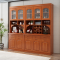 青木川 实木酒柜餐边柜一体靠墙 客厅餐厅家用储物柜收纳柜碗柜备餐柜 两三门小户型茶水柜玄关柜门厅柜展示柜高柜 海棠色（两门）82x40x200cm