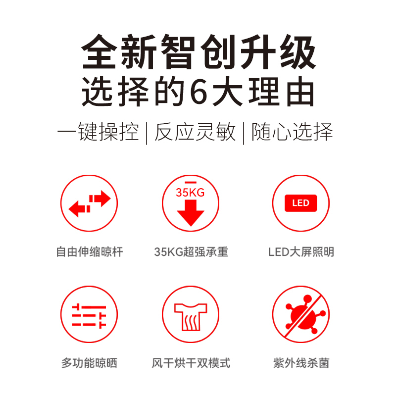 顶固(TOPSTRONG) 电动晾衣架升降 阳台智能晾衣架无线遥控升降自动晾衣机 B10-3 衣被同晒+遇阻即停