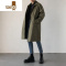 YANXUMG/韩版纯色中长款风衣男士英伦风外套过膝休闲宽松ins帅气大衣潮