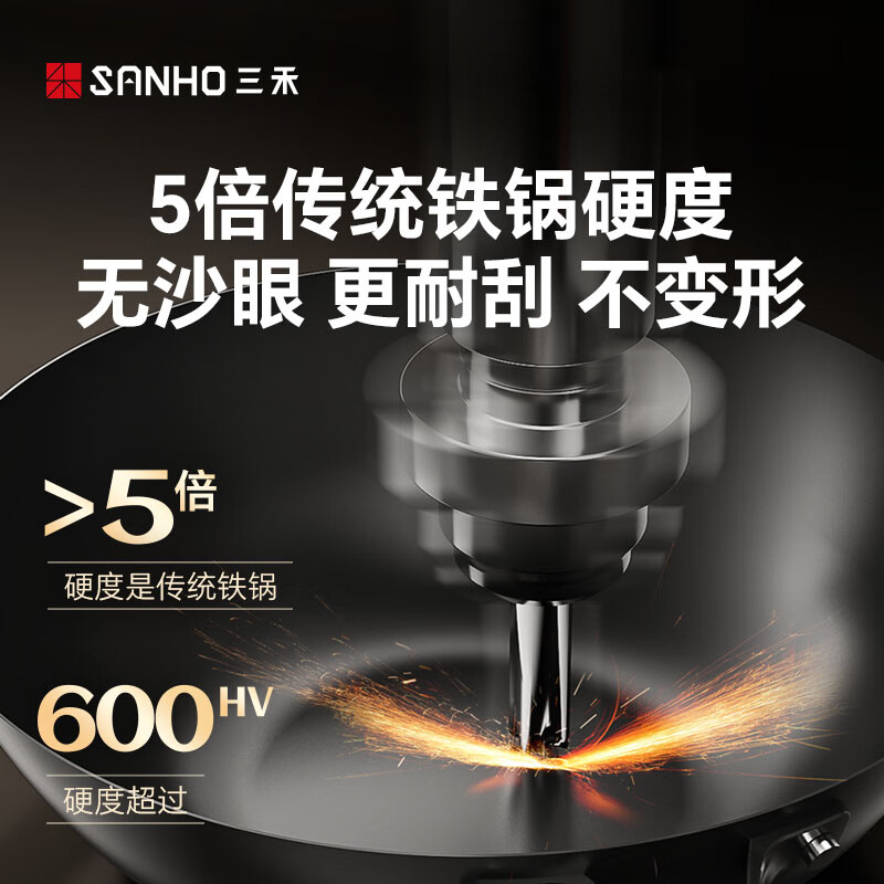 三禾0涂层有钛铁锅TC28T12高清大图