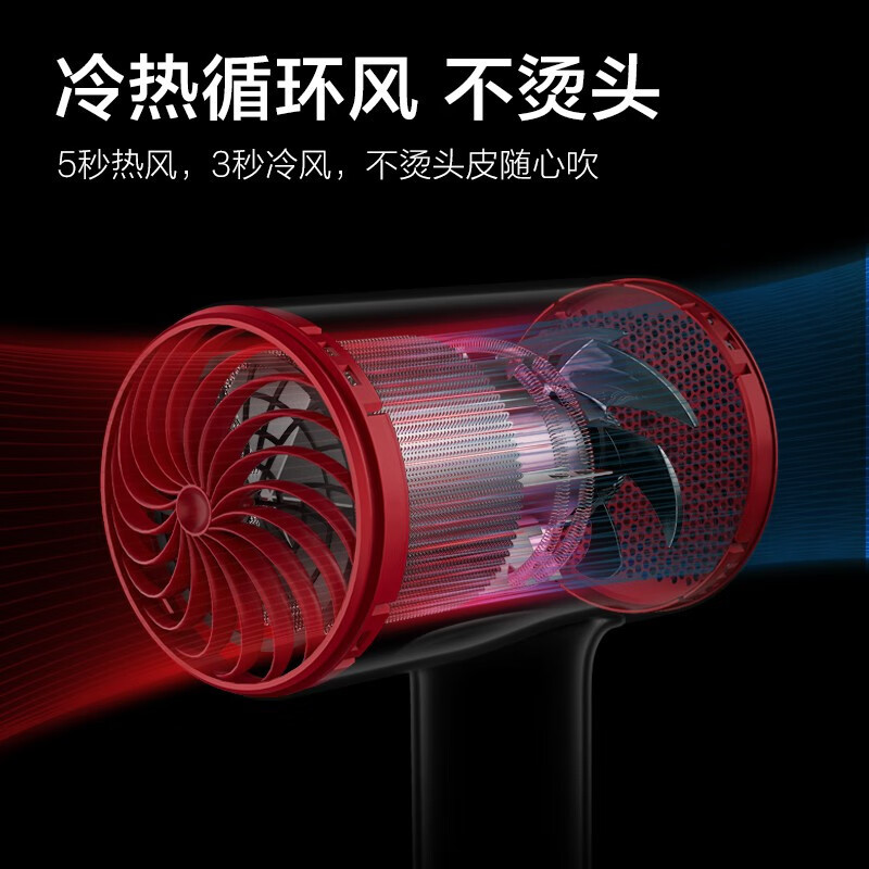 素士 负离子速干电吹风H5月光银高清大图