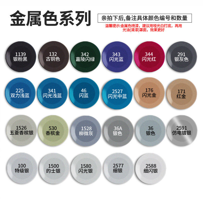 会胜漆(HUISHENGQI) 自动喷漆大全手摇自喷漆金属防锈油漆 电镀系列[留言备注] 3瓶一组高清大图