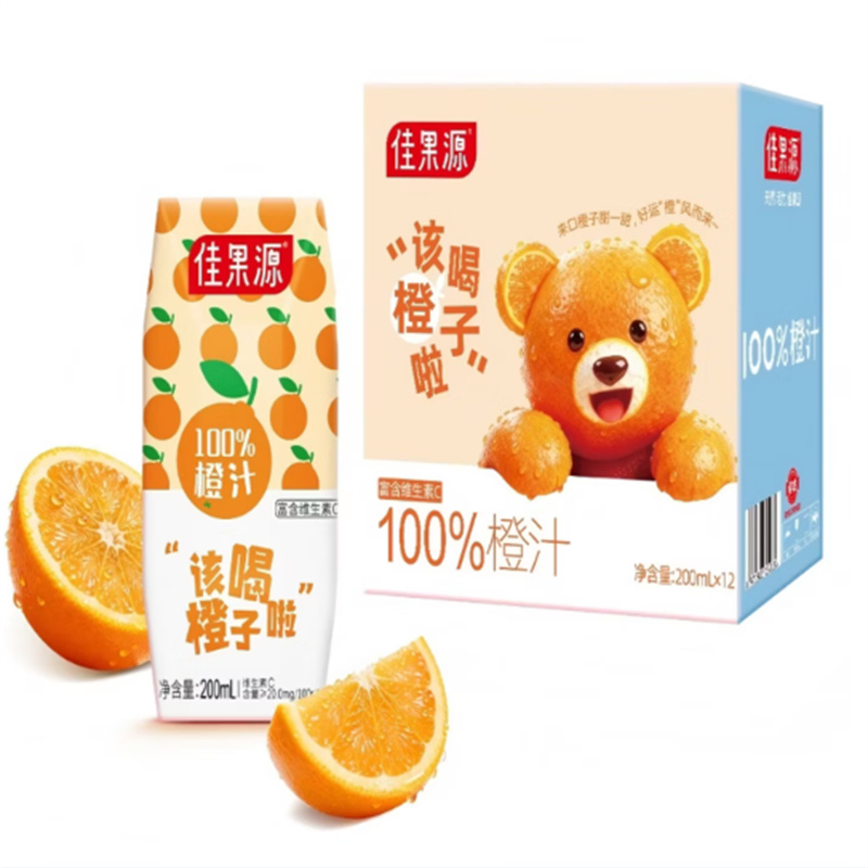佳果源 100%橙汁 200ml*12瓶