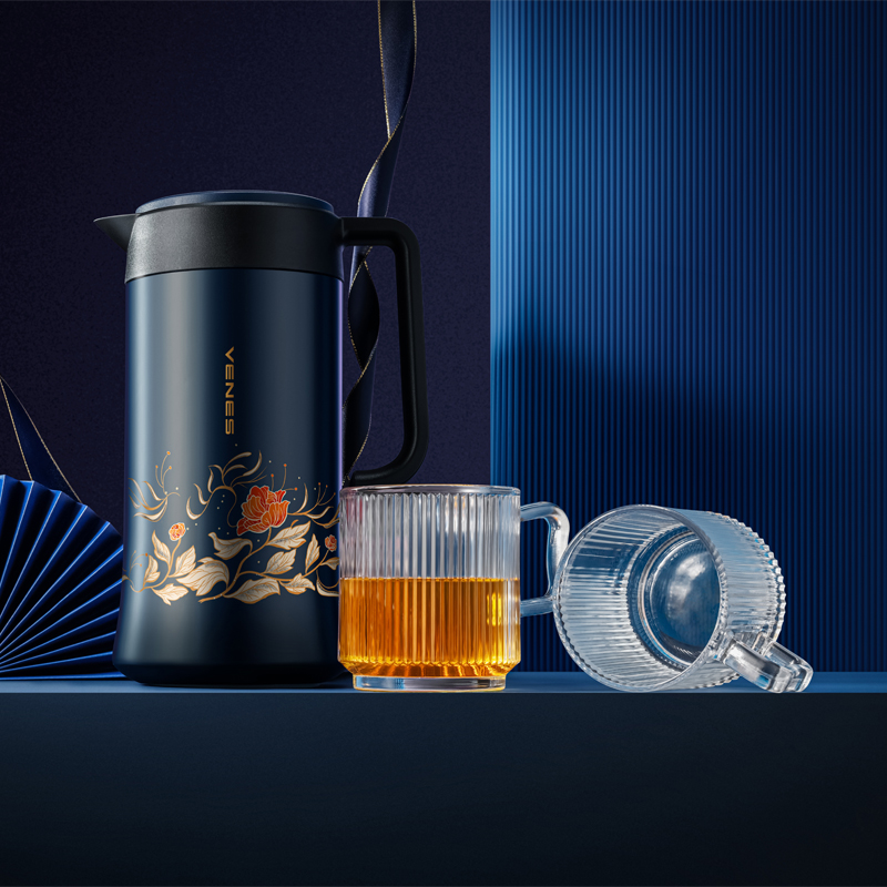 菲驰花漫时光保温壶套装FC606T颜色随机1200ml