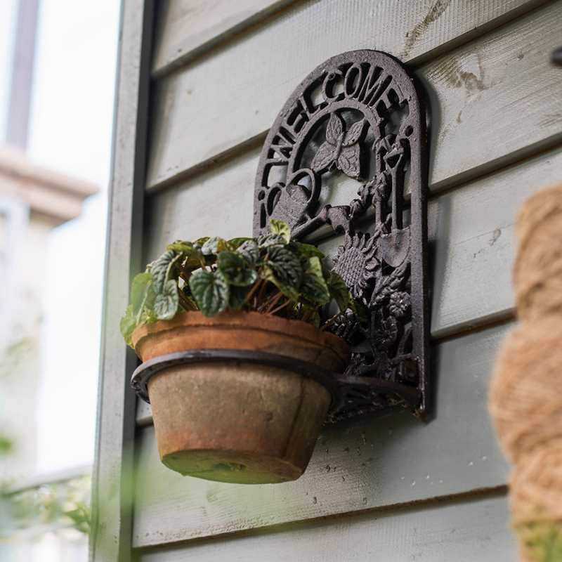 家柏饰(CORATED)铸铁花盆托架 古典花纹装饰壁挂件杂货花园户外庭院欧式复古 搭配4高清大图