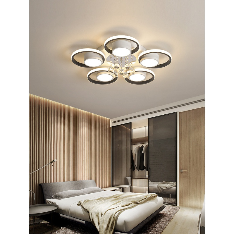 简约现代水晶客厅灯圆形大厅吸顶灯轻奢全屋灯具套餐组合套装灯饰