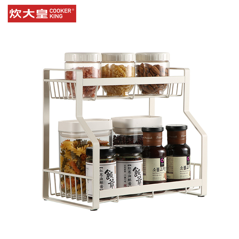 炊大皇(COOKER KING)雅白调料架TL07Y(双层暖白)