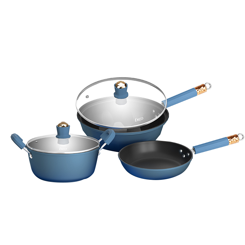 EKCO EK-WRL304ZX/KZ 威尔蓝三件套炒锅32CM+汤锅24CM+煎锅24CM(单位:套)