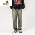 YANXU秋季1977牛仔裤男款宽松直筒长裤ins高街潮西海岸美式hiphopi9