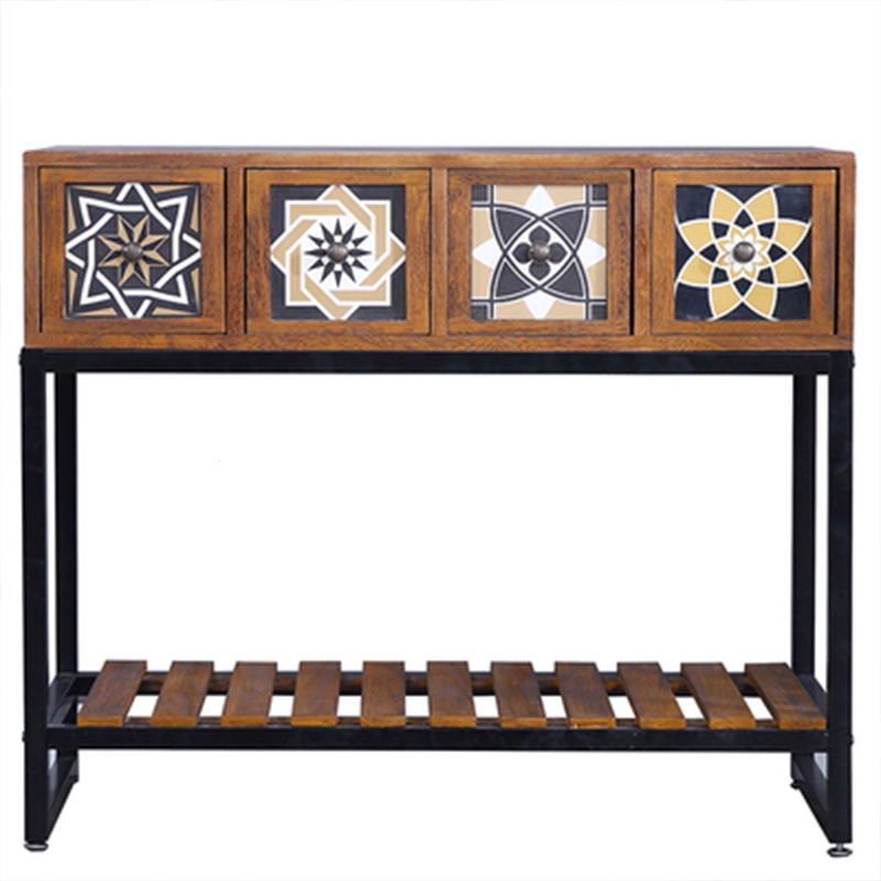 玄关桌轻奢玄关台手逗复古铁艺玄关柜条案靠墙长条窄边桌子