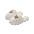 DREHA 棉拖鞋女秋冬季居家居情侣室内家用防滑保暖加绒毛毛拖鞋 40-41（适合39-40脚穿）白色