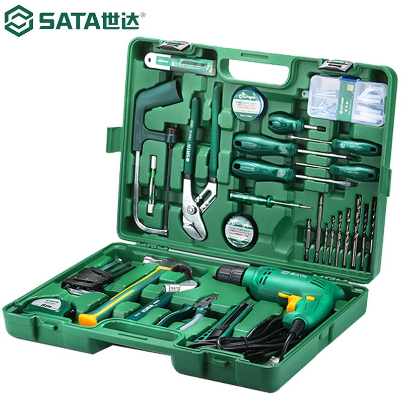 世达(SATA)工具套装58件套 多功能维修工具箱带电钻 05156参数配置_规格_性能_功能-苏宁易购