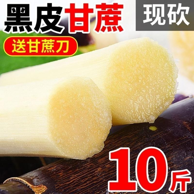 赛卡伊 现砍黑皮甘蔗水果当季特产脆甜杆果蔗整箱新鲜