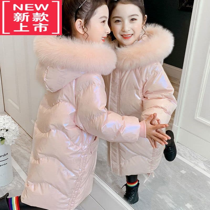 可莉允2022冬季新款加厚保暖女童装羽绒棉服亮面免洗中长款棉衣上衣外套图片