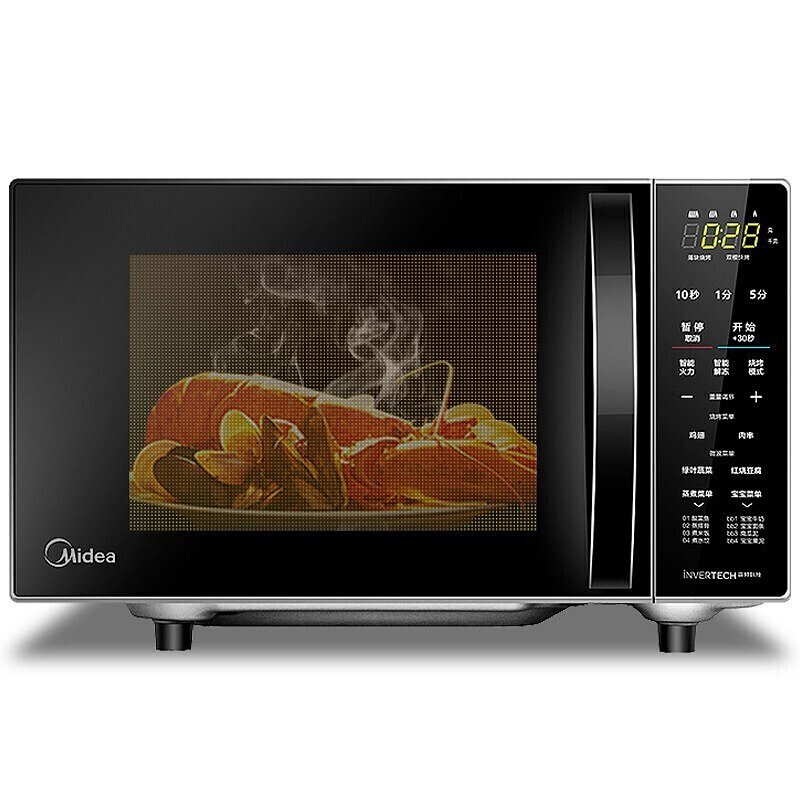 midea美的微波炉家用智能平板多功能烤箱一体全自动银色变频微蒸烤