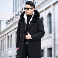 京岚(JINGLAN) 2021冬季新款男士中长款貂皮水貂派克服外套整貂内胆皮草大衣YP-PK2055