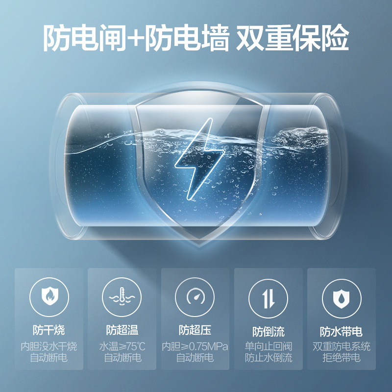 万和 二级能效 热水器电热水器80升电热水器 80升电热水器电热 80升储水式电热水器自营80L E80-Q1W1高清大图