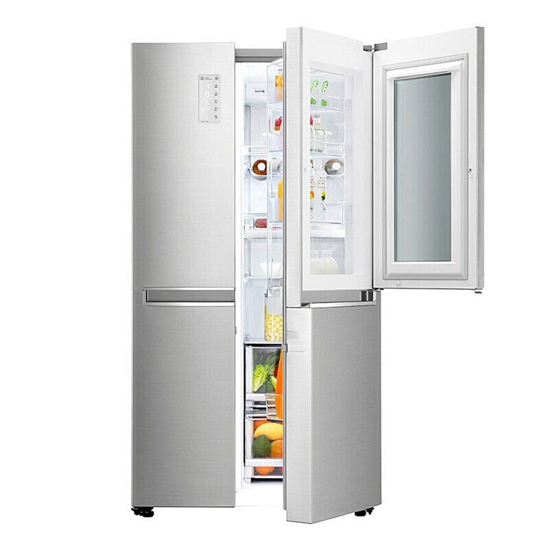 LG GR-Q2473PSA 643升大容量冰箱对开门透视窗门中门 线性变频 智能家用 除菌节能 敲一敲 风冷无霜 银色高清大图