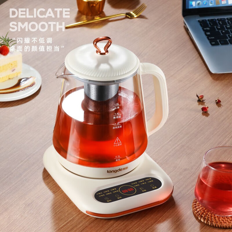龙的(Longde) LD-YS1601养生壶预约浸泡煮茶器触控式多功能花茶壶1.6L容量电水壶烧水壶12小时预约电热水高清大图