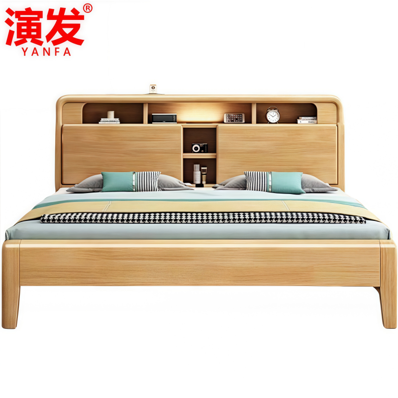 演发 实木床 1.2米 张高清大图
