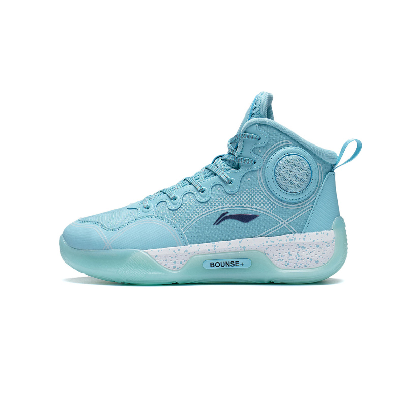 李宁童鞋篮球鞋男大童驭帅实战球鞋大童版减震回弹圆头高帮运动鞋