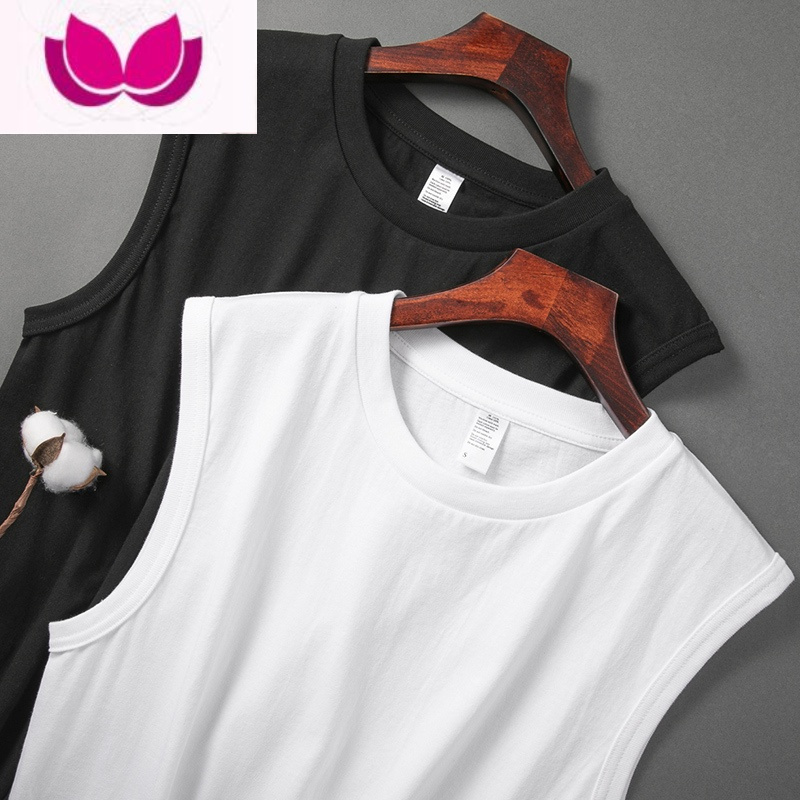 七斓日系复古240g夏季运动跨栏背心纯色百搭健身打底坎肩男女