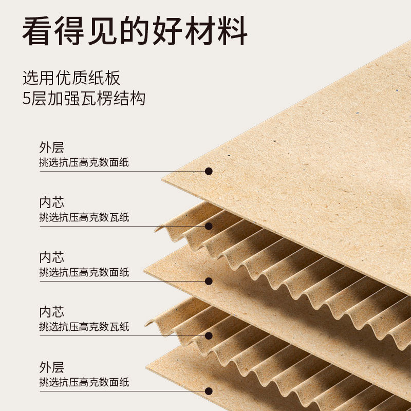 牛皮纸盒收纳纸质书籍档案装书收纳箱家用整理箱加厚箱子带盖-4个;LL/23.5L高清大图