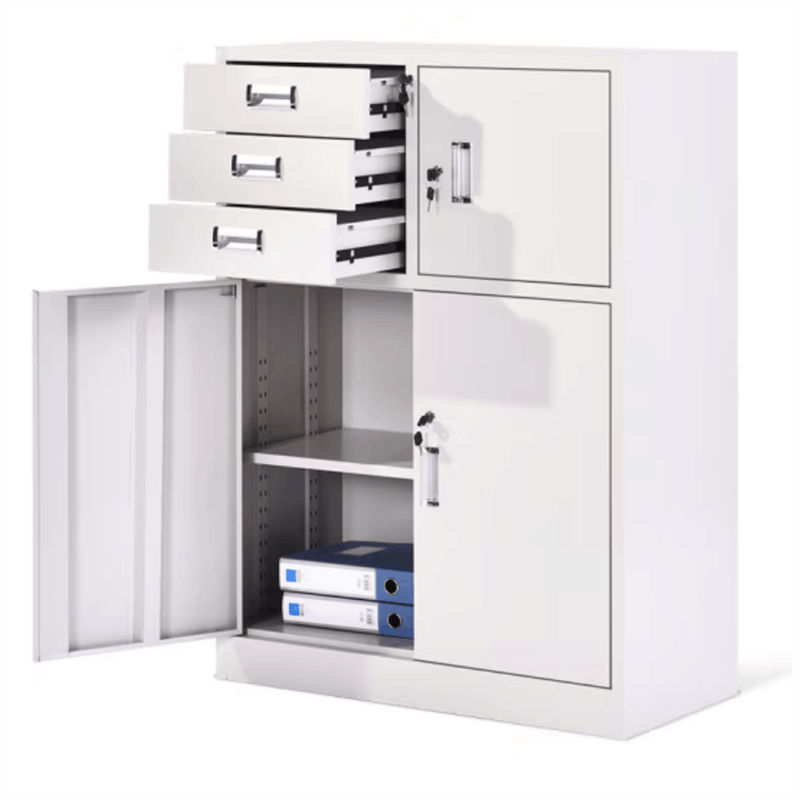 沃盛 办公文件柜 铁皮柜资料柜储物柜偏三斗矮柜加厚款1000*850*390图片